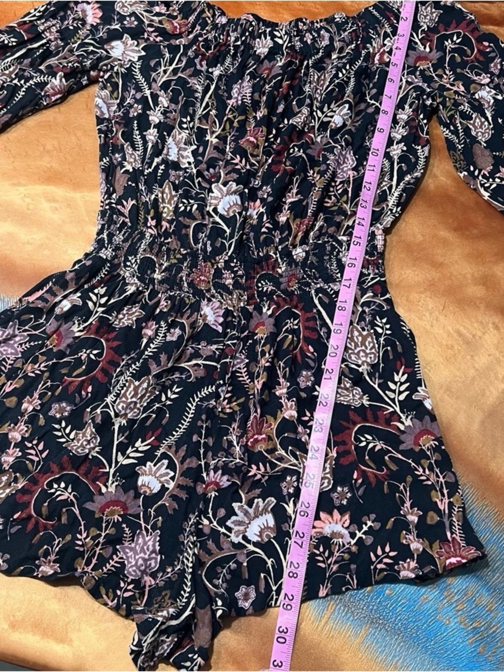 Free People Pretty and Free Floral Romper off the shoulders medium - Picture 9 of 11
